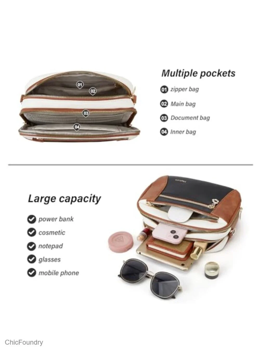 Small Crossbody Purse for Women Vegan Leather Adjustable Straps